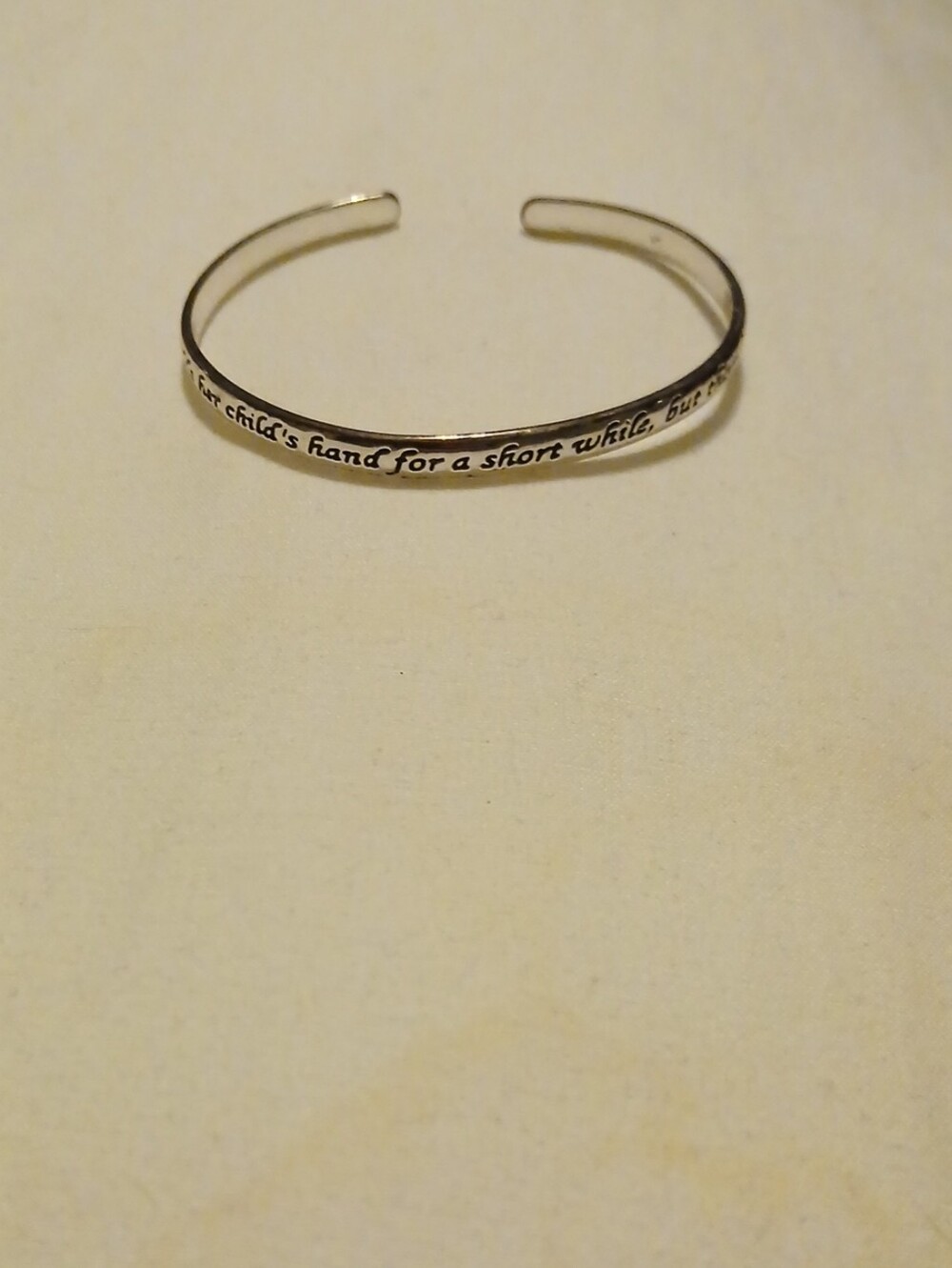 Engraved Silver-Tone Inspirational Cuff Bracelet